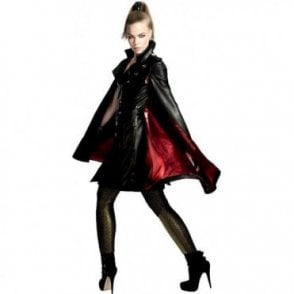 Impero Lambskin Leather Trench Coat Inspired Cape 