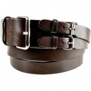 Leather Brown Mini Buckle Belt