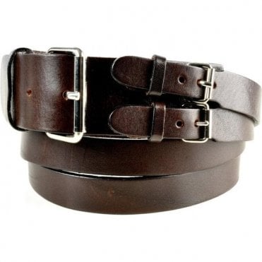 Leather Brown Mini Buckle Belt