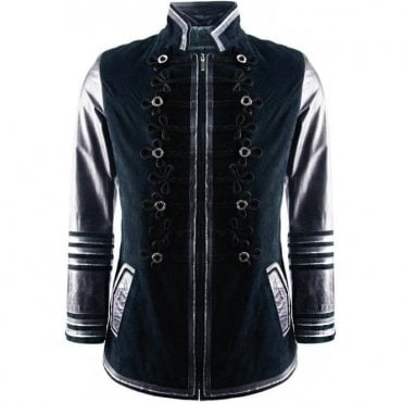 Mens Luxury Admiral Style Military Navy Leather Jacket